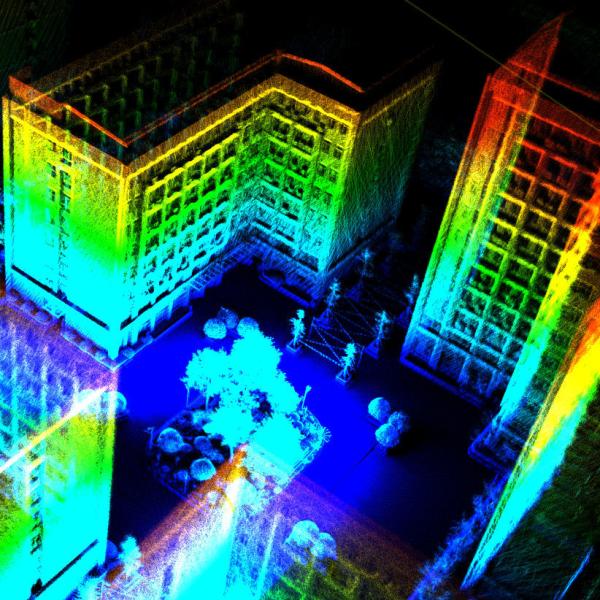 SLAM LiDAR Mobile Mapping Solution Geosun GS-100G Building 3D Data Collection