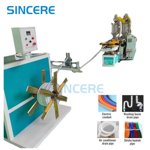 Quality Plastic PP PE Shrinking Corrugated Pipe Making Machine For Downpipe for sale