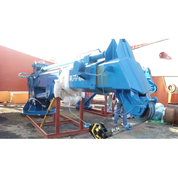 HAOYO QUALITY Telescopic Boom Hydraulic Ship 10 Ton Deck Marine Crane