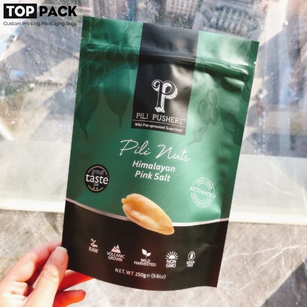 Custom Printing Resealable Doypack Food Packaging Pouches For Nuts