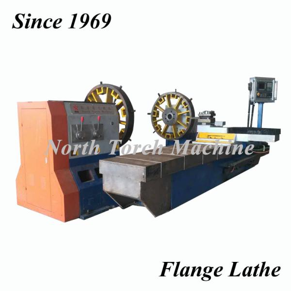 Quality Two Chucks Flange Steel Lathe Machine Stable Running Strong Rigidity for sale