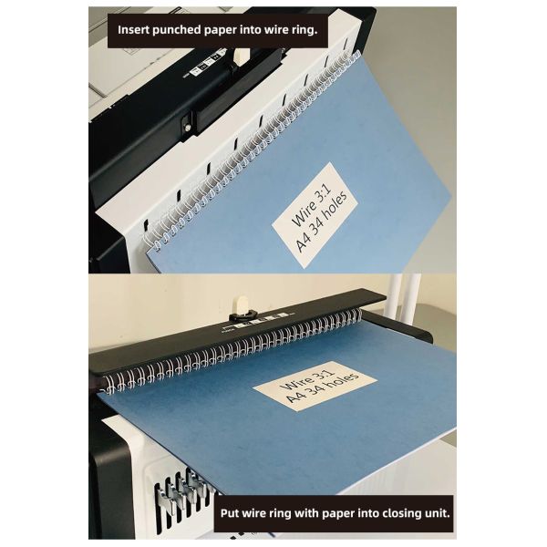 Double Loop Wire Book Binder 34 Hole Notebook Binding Punching Machine