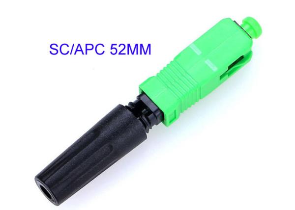 Quality SC-APC Quick Connect Fiber Optic Connectors 0.3dB Insertion Loss Easily Installed 52MM for sale