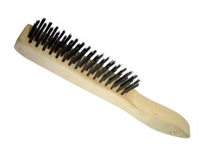 17 Inch Wire Welding Accessories , Handle Wire Brush With Wooden Handle
