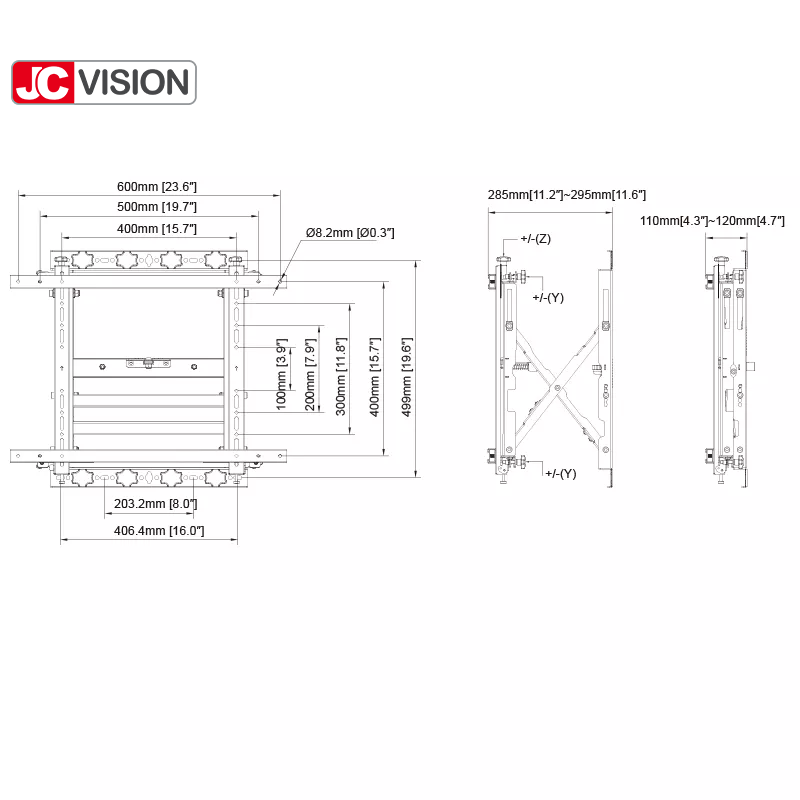 Full Service Push Out TV Wall Mount Bracket Cold Rolled Steel Powder Black