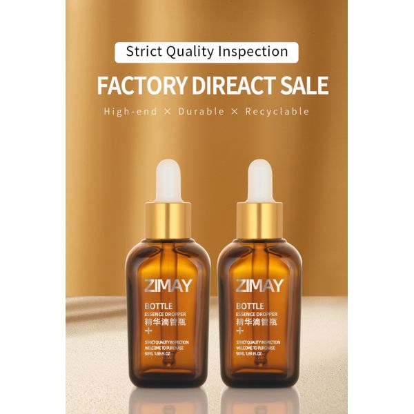 Customize Refillable Hair Oil Dropper Bottle Square Glass Material 50ml