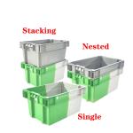 Two Color Turnover Nesting Crate Storage Box Container Stackable Logistics