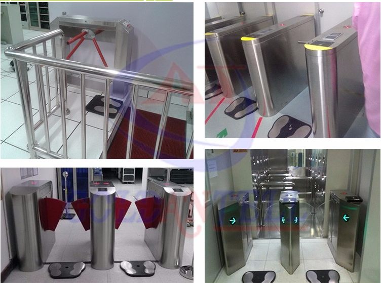 Security Half Height Turnstiles Tripod Turnstile Gate With Led Direction Instruction