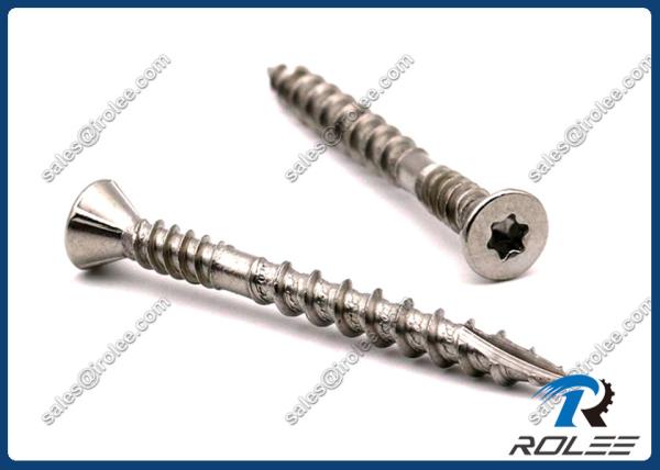 Quality 304/316 Stainless Torx Countersunk Head Composite Deck Screws w/ 4 Nibs for sale