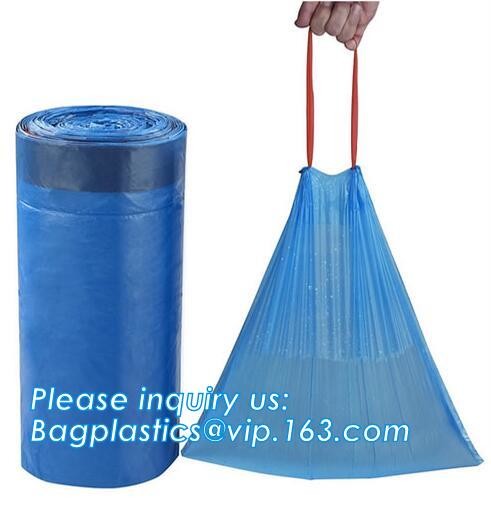 Tall Kitchen Drawstring Trash Bags,Reusable Trash Diaper Bag,gallon black drawstring, durable bin liners 1.2 mil, unscen