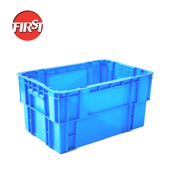 Quality 595x395x300mm Solid Plastic Crate Stackable For Moving And Storage Square for sale