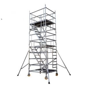 China Movable Aluminum Scaffold Platform With Wheel And Brake Anti  Slip on sale