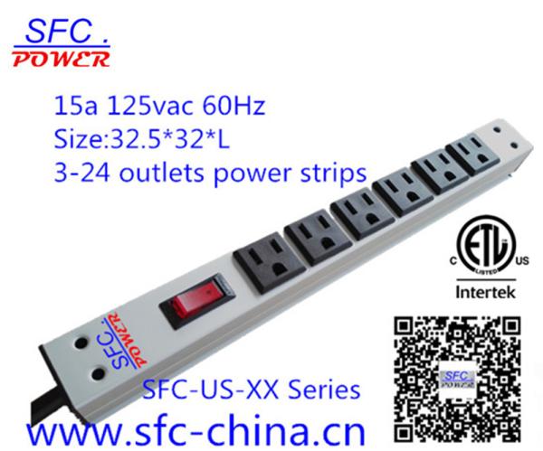 Quality USA Nema 5-15R 3-24 outlets min and easy mounting power strips3 phase power distribution unit for sale