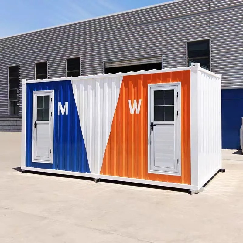 Fast Install Unisex Design Prefabricated Toilet Modular Container Movable Container Toilet Prefab Easy Assemble Bathroom