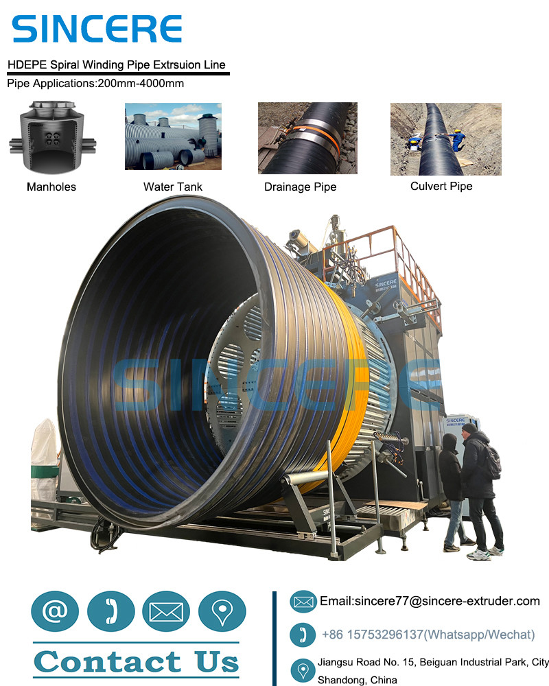 Hollow Wall Spiral Plastic Pvc Pipe Manufacturing Machine Manufacturing Extruder