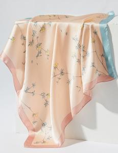 China Wholesale Fashion Printed Design 100% Silk 65*65 Pocket Square Stock Silk Scarf For Ladies wholesale