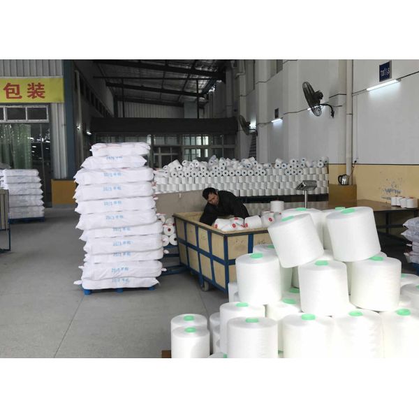 Bleaching White 60/3 Industrial Hand Quilting Thread Ring Spun Polyester Plastic Cones