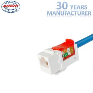 China Network RJ45 Keystone Jack , 90 Degree Cat6 Toolless Keystone Jack Customized Color wholesale