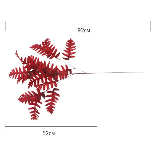 Artificial Big Cypress Leaf Branch 92cm Length Plastic Fabric Wedding Background