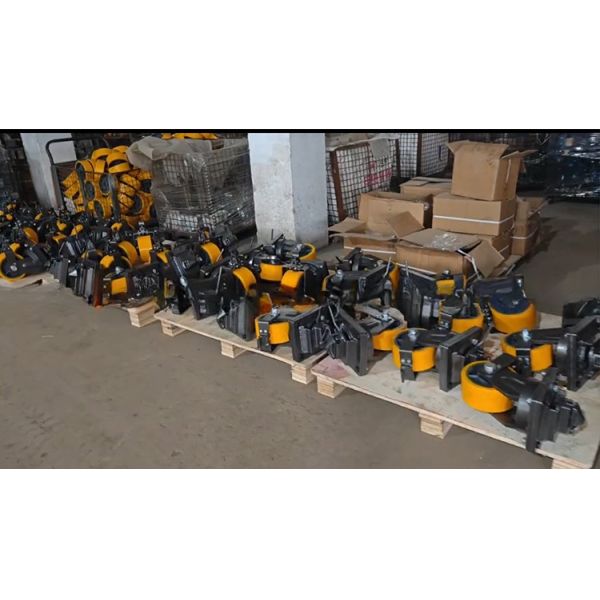 Grey 4pcs per kit 8 Inch Single Wheel Universal Brake Wheel 3T 5T ISO Shipping Container Castor Wheels for in House