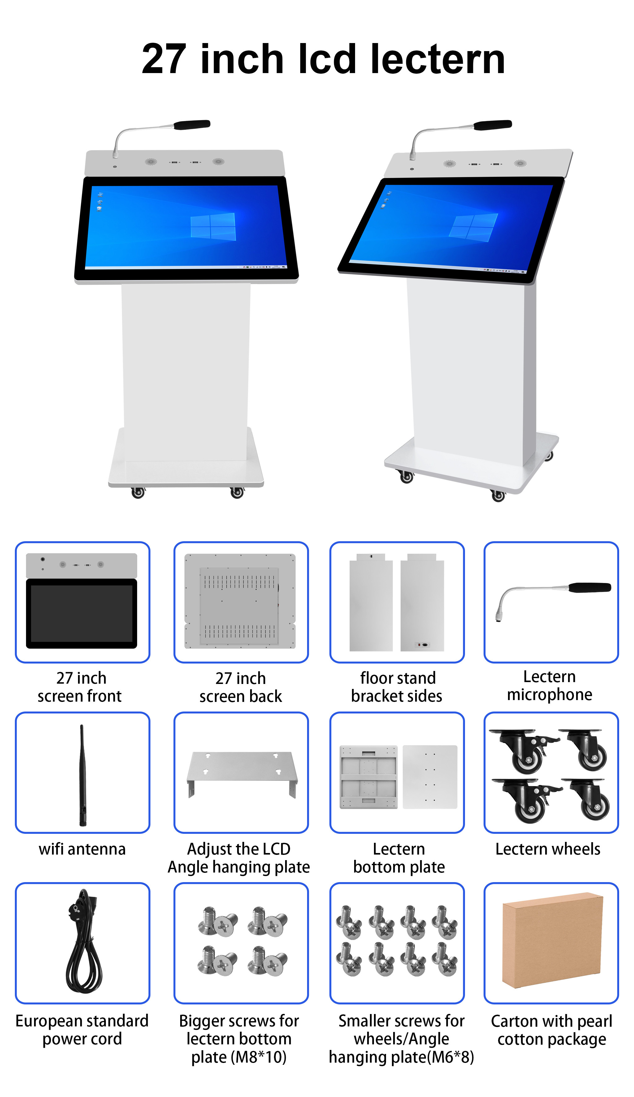 350nits Interactive Digital Podium Smart Educational Equipment FCC RoHs Certification