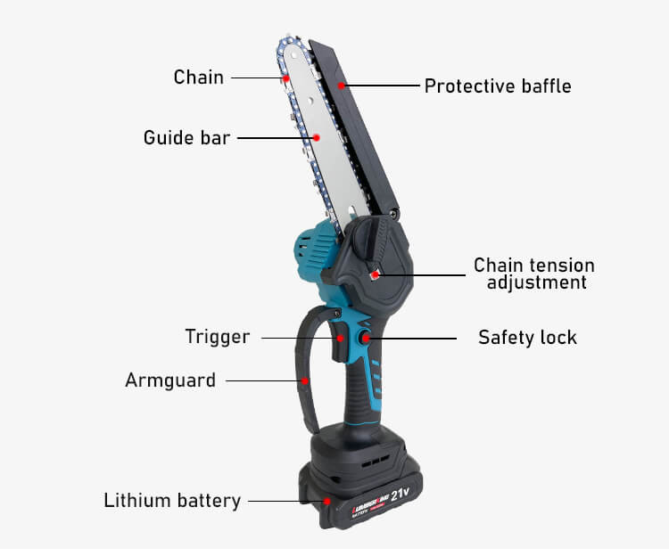 Brushless Small Electric 6inch Chainsaw Telescopic With Extender Pole
