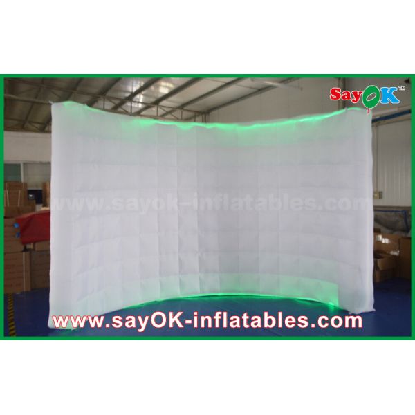 Small Photo Booth 210D Oxford Lighting Inflatable Wall Photo Booth Wedding With Led Strip , 1 - 3 Years Warranty