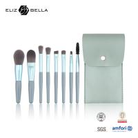 8-piece Makeup Brushes With Cosmetic Pouch Plastic Handle and Aluminium Ferrule for sale