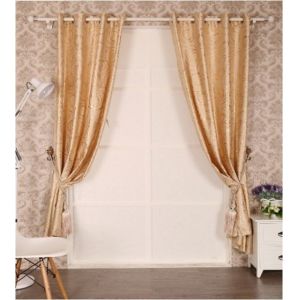 China Embossed Black Out Window Curtain with Flocking wholesale