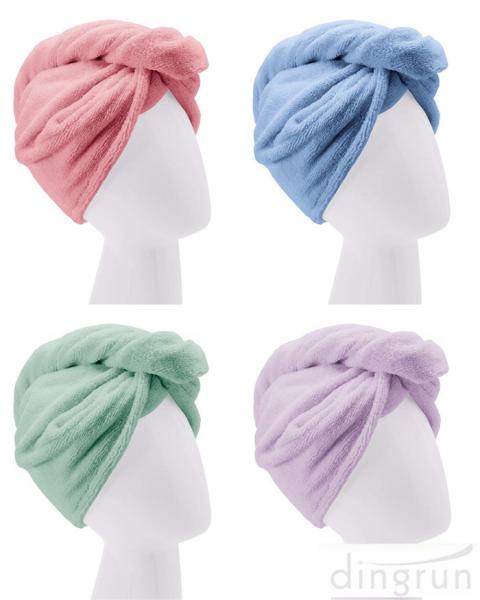 Quality Custom Wholesale Fast Dry Absorbent Wrapped Twist Microfiber Hair Turban Towel with Buttons for sale
