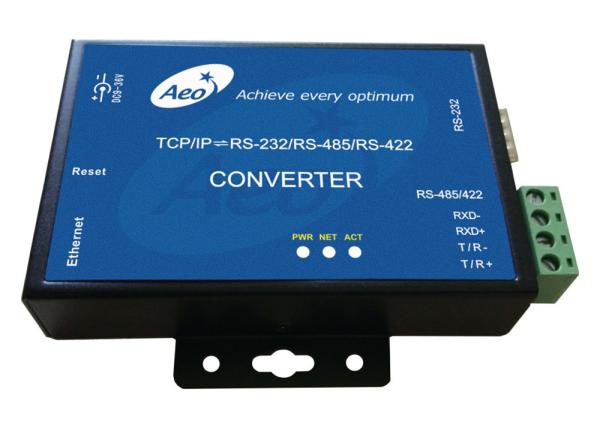 Quality RS232 RS485 RS422 10 100Mbps Serial To Ethernet Converter Single Port for sale