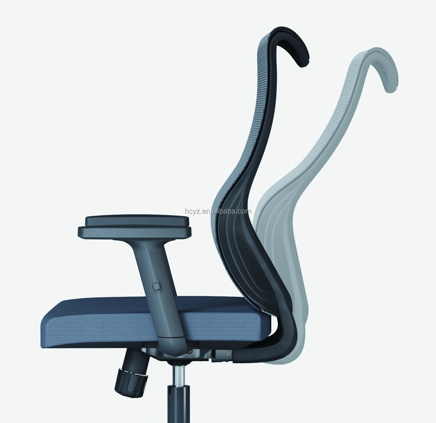 Adjustable Armrest Swivel Office Chair for Staff Conference Room Mid Back Mesh Design