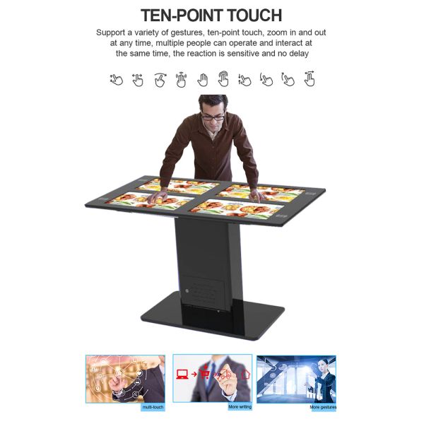Stand LCD Multi Touch Interactive Table With Embedded Mini PC Windows / Android OS