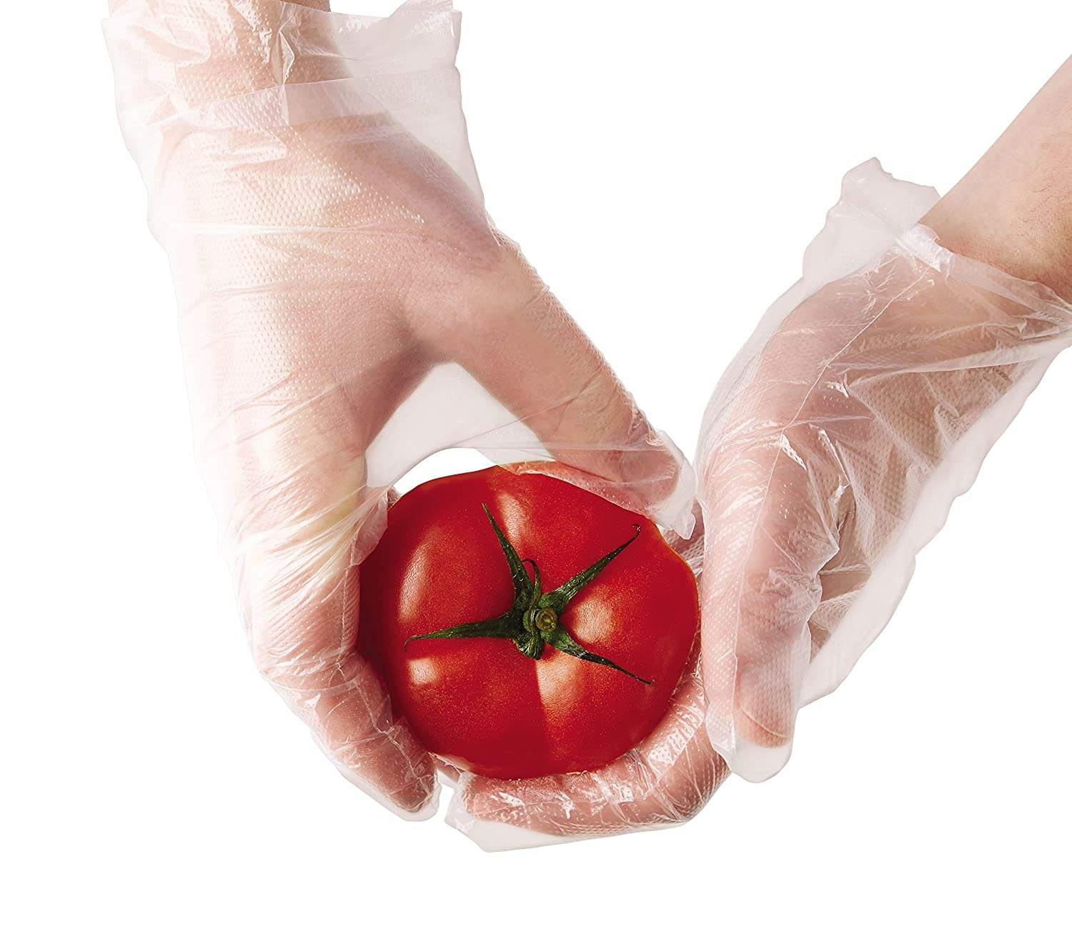 Disposable HDPE PE Gloves Polythene Gloves with Embossed Smooth Surface High Tensile Resistance Disposable Plastic HDPE Glove Cooking Gloves