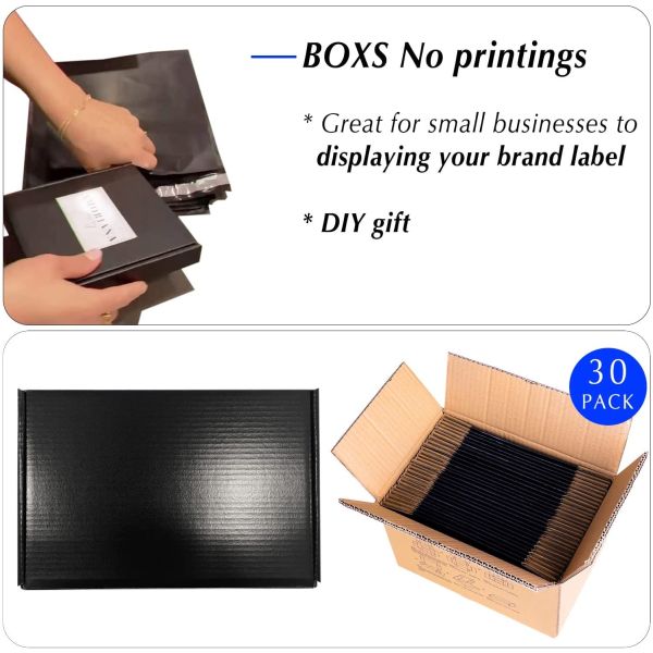 Matte Lamination Corrugated Mailer Box Black Mailer Shipping Boxes For Mailer Moving and Craft