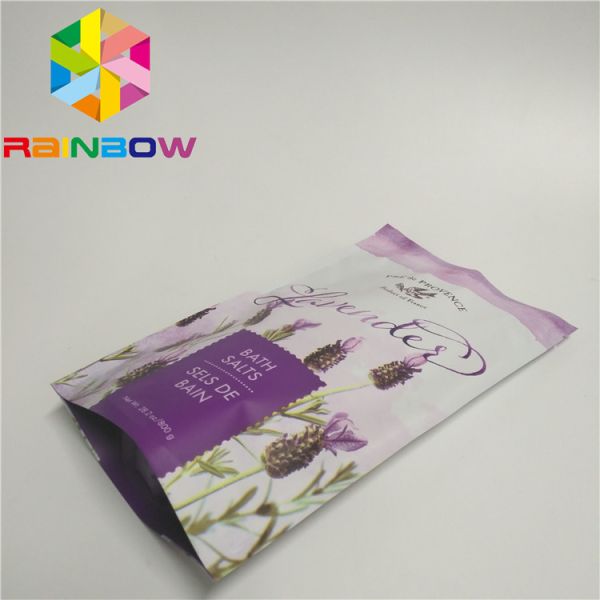 Body scrub stand up aluminum foil bag with zipper for rose essention salt