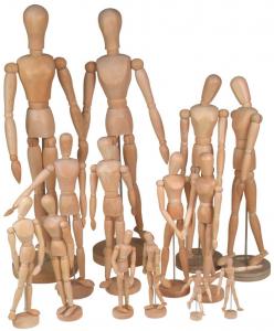 China Full Size Wooden Human Mannequin / Figure , Wooden Drawing Doll For School wholesale