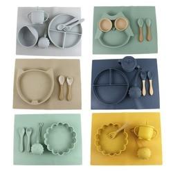 Quality Food Grade Silicone Tableware Set , Silicone Suction Divided Plate Waterproof for sale