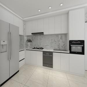 China Waterproof Melamine Wood Kitchen Cupboard Cabinet with Drawers Blum Hardware and Durable wholesale