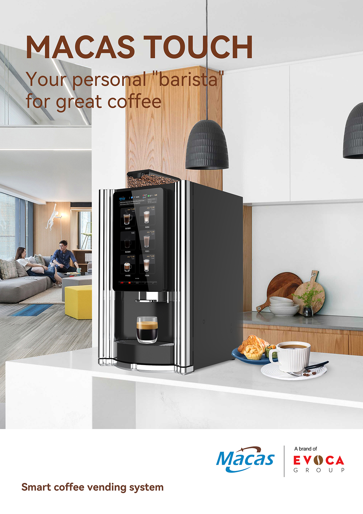 800CC Boiler Automatic Espresso Coffee Vending Machine Internet WIFI And RJ-45