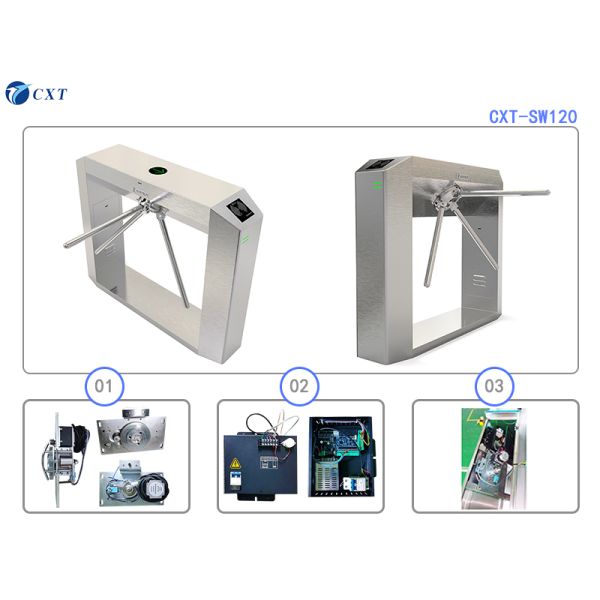 Smart Standard Tripod Turnstile Gate 1200x220x980mm with RS232/RS485 Communication and 25-32 Persons/Min Throughput
