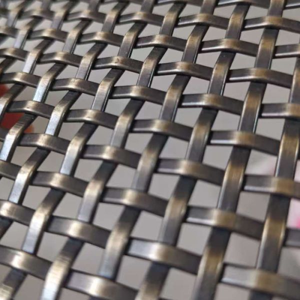 Brass Metal Stainless Steel Elevator Decorative Architectural Woven Wire Mesh Panel Curtain For Cabinet Doors