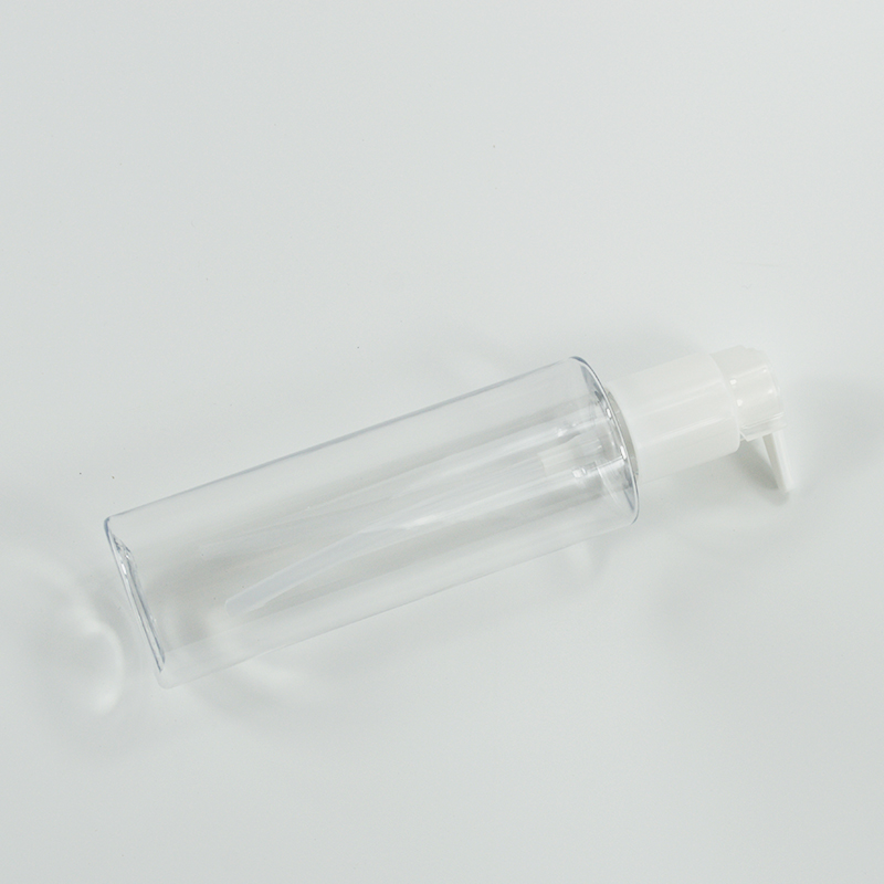 Silk-screen Printing 220ml Flat Shoulder Body Oil Bottle for Make Up Remover Lotion Pump