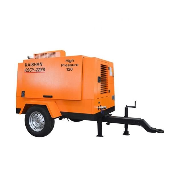 Quality Portable Diesel Driven Air Compressor 55KW Engine 8bar Work Pressure For Drilling for sale