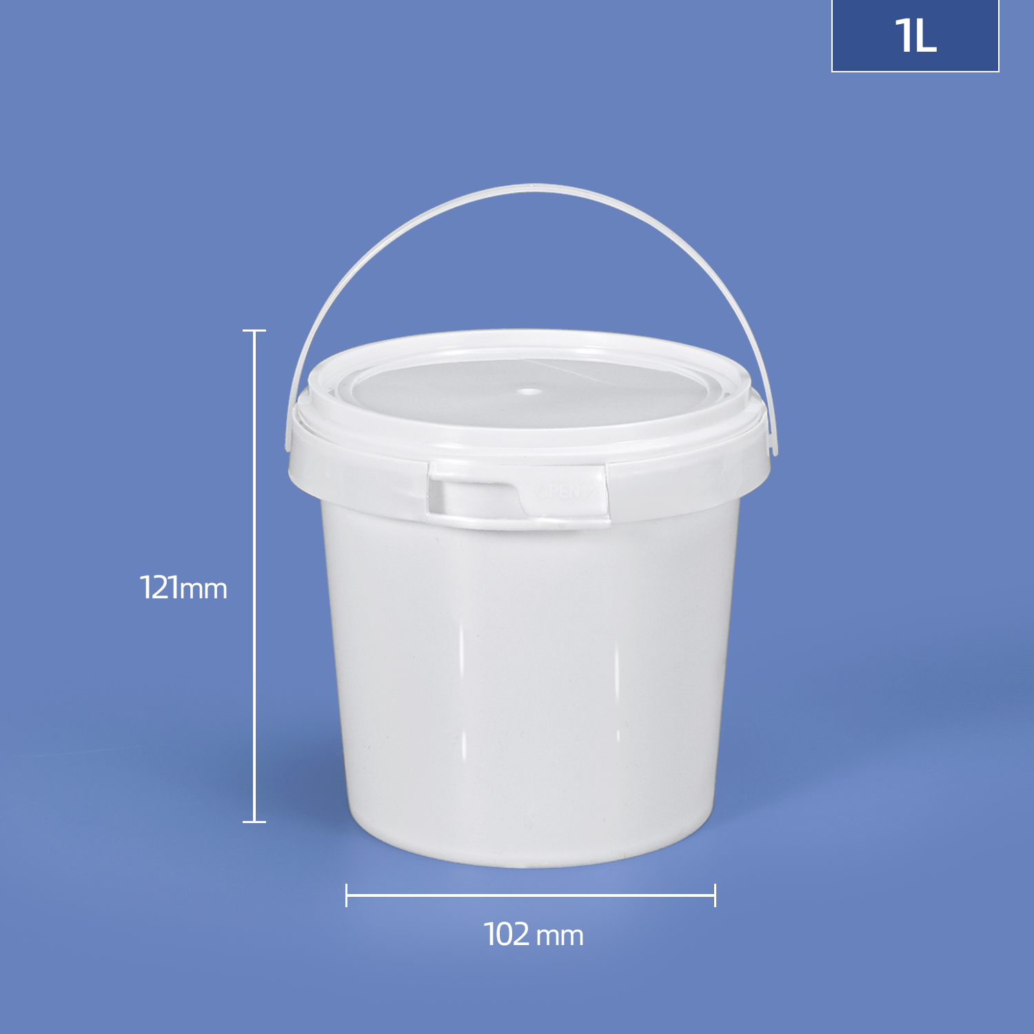 Store Your Ice in Style with 1000ml Round Plastic Bucket and Lid Set