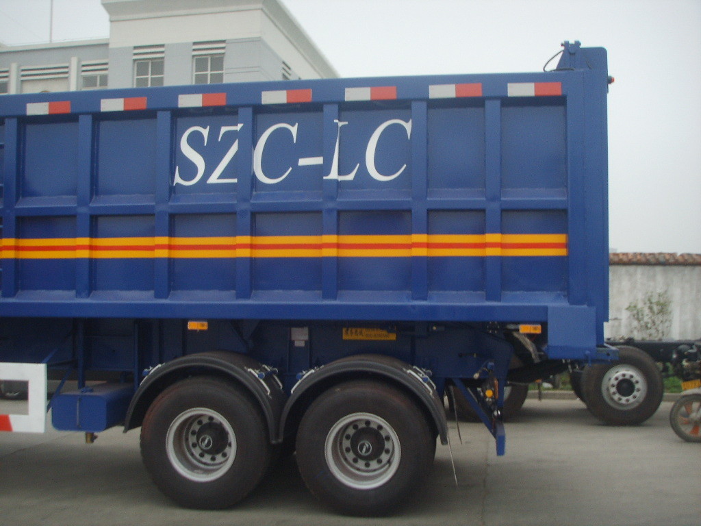 Hydraulic Cylinder Heavy Duty Dump Truck Trailer 3 Axles For Sand Stone Transportion
