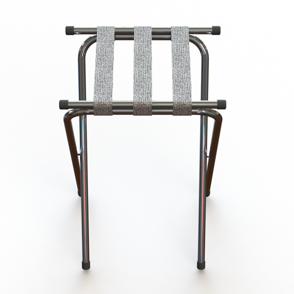 High Powder Coating Foldable Hotel Display Stand With Black Nylon Webbing