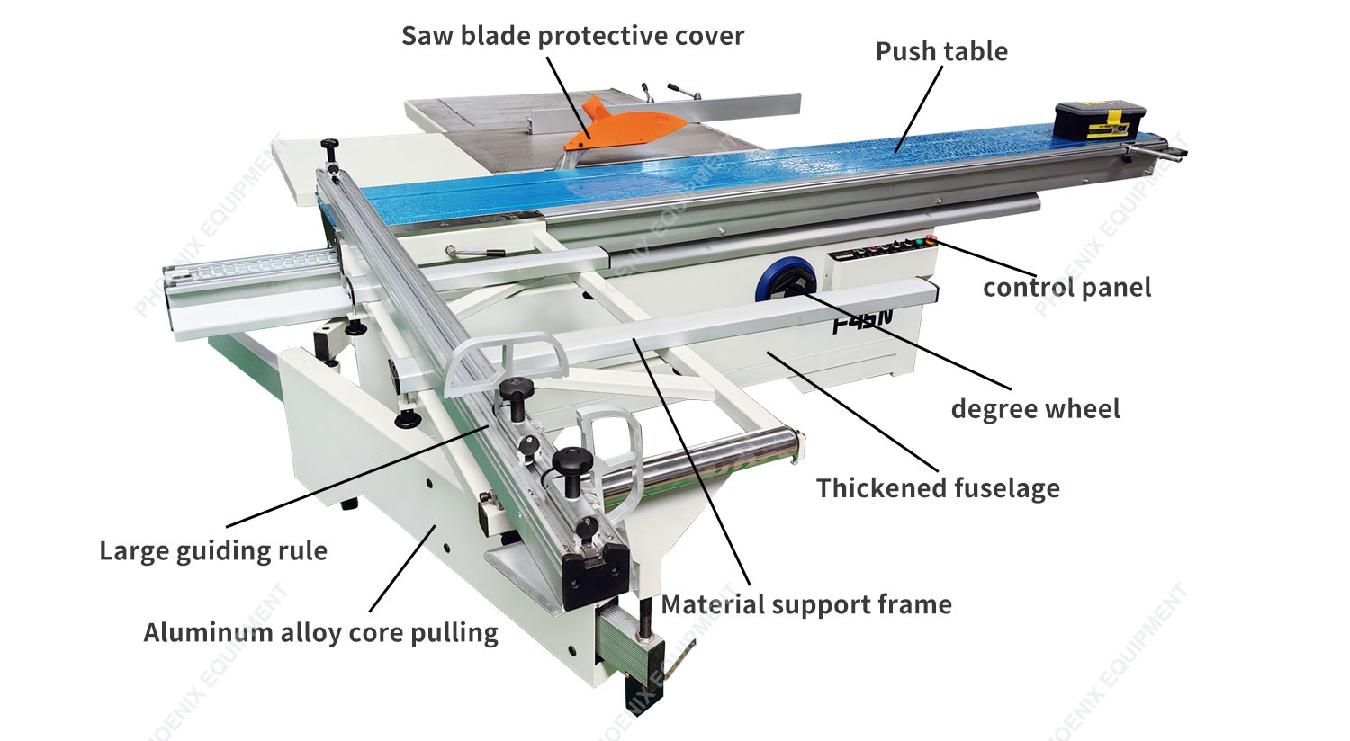 Horizontal Style F45N Precision Sliding Table Panel Saw for Manufacturing Chipboard