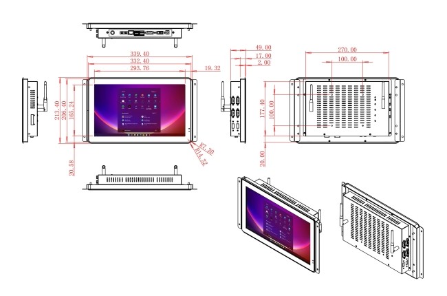 13.3-Inch Windows Embedded Control Module for Transportation Systems, Industrial Dashboards, Facility Monitoring, and Public Services