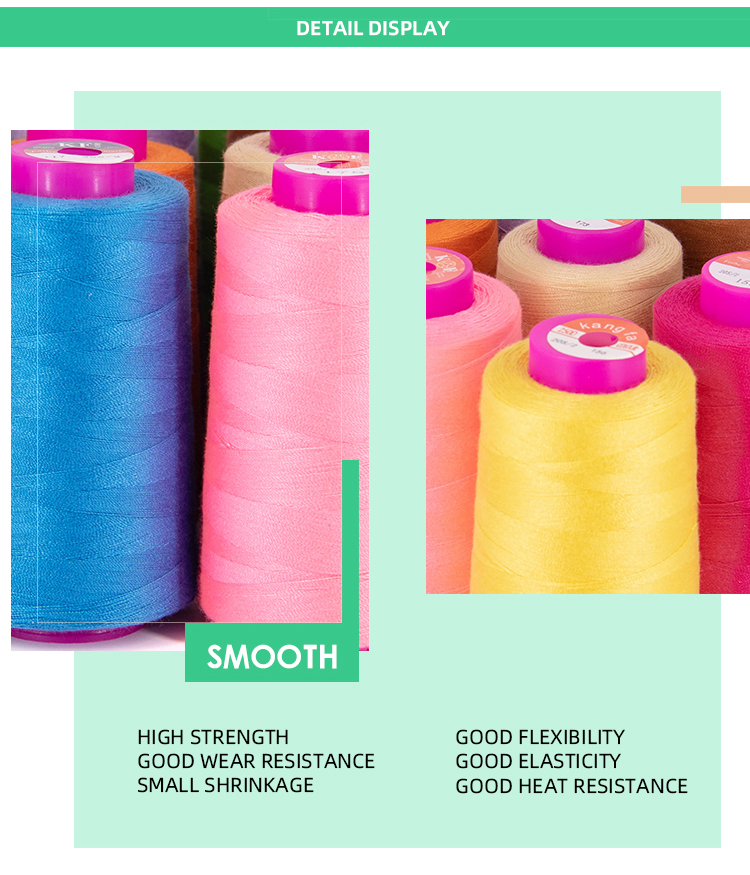 3000 Yards Black Sewing Thread 2 Pack 100% Polyester Spools for Knitting and Handmade Products MERCERIZED